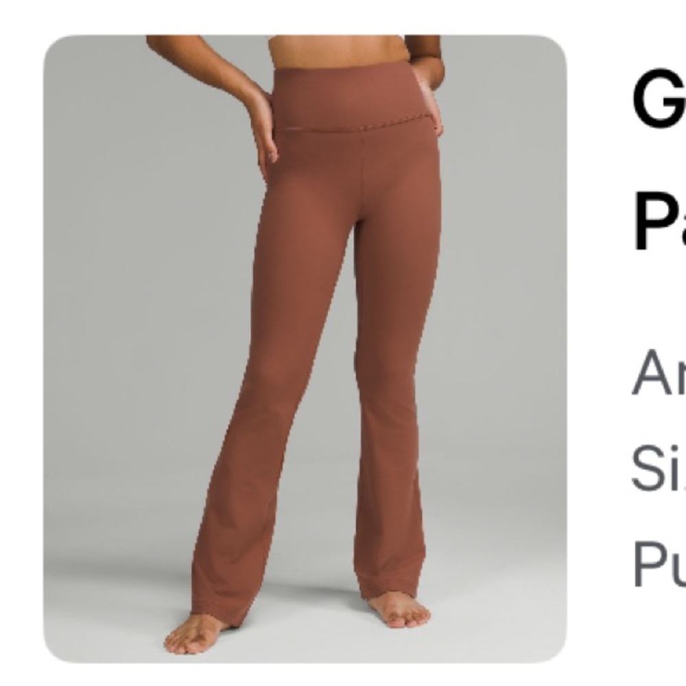 Lululemon Athletica Groove Nulu Super High Rise Flare Pant Size 4 Ancient Copper